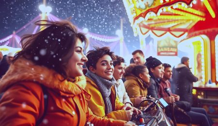 Vacances d'hiver entre jeunes : un week-end placé sous le signe de l'amusement et de la découverte dans un parc d'attractions.