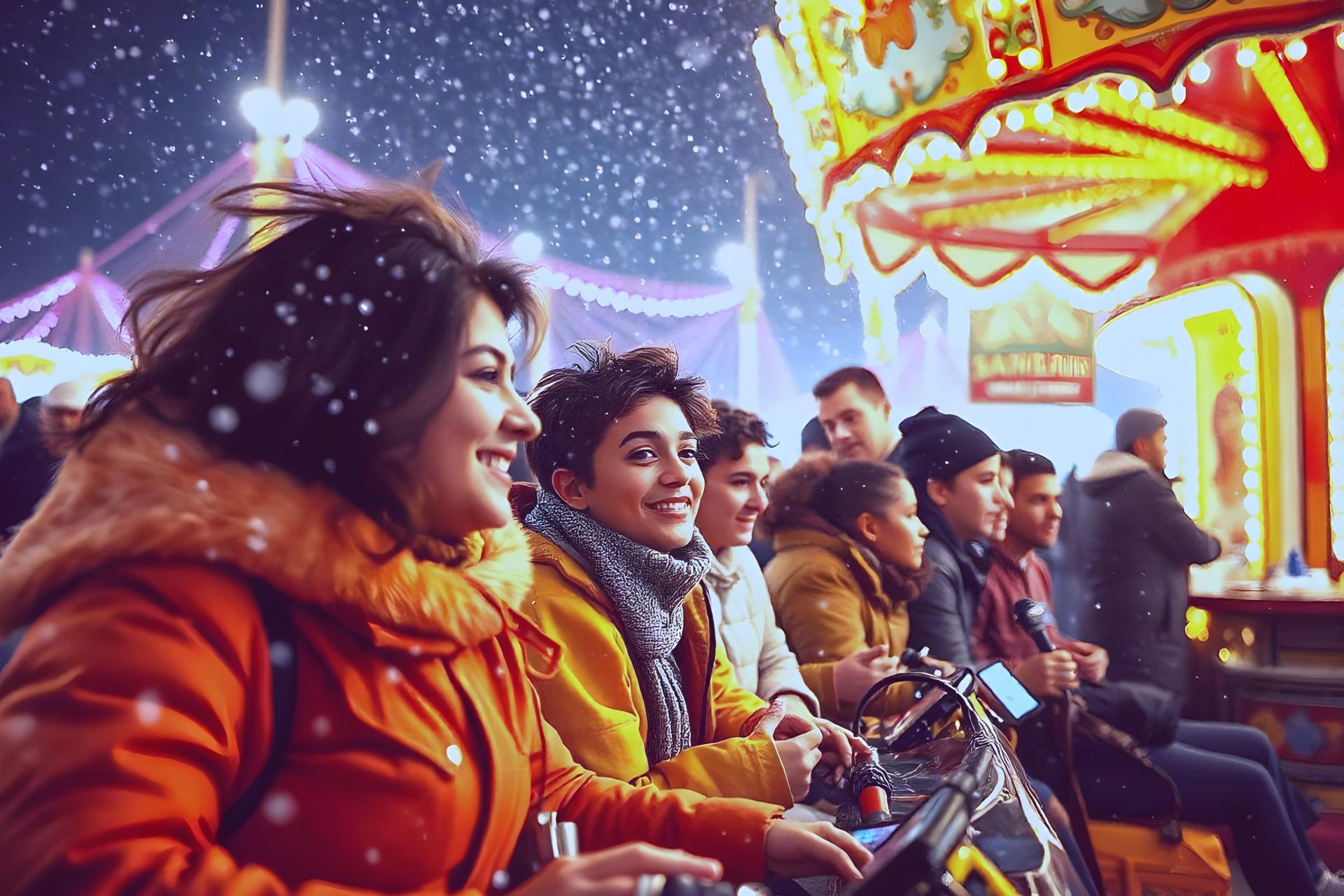 Vacances d'hiver entre jeunes : un week-end placé sous le signe de l'amusement et de la découverte dans un parc d'attractions.