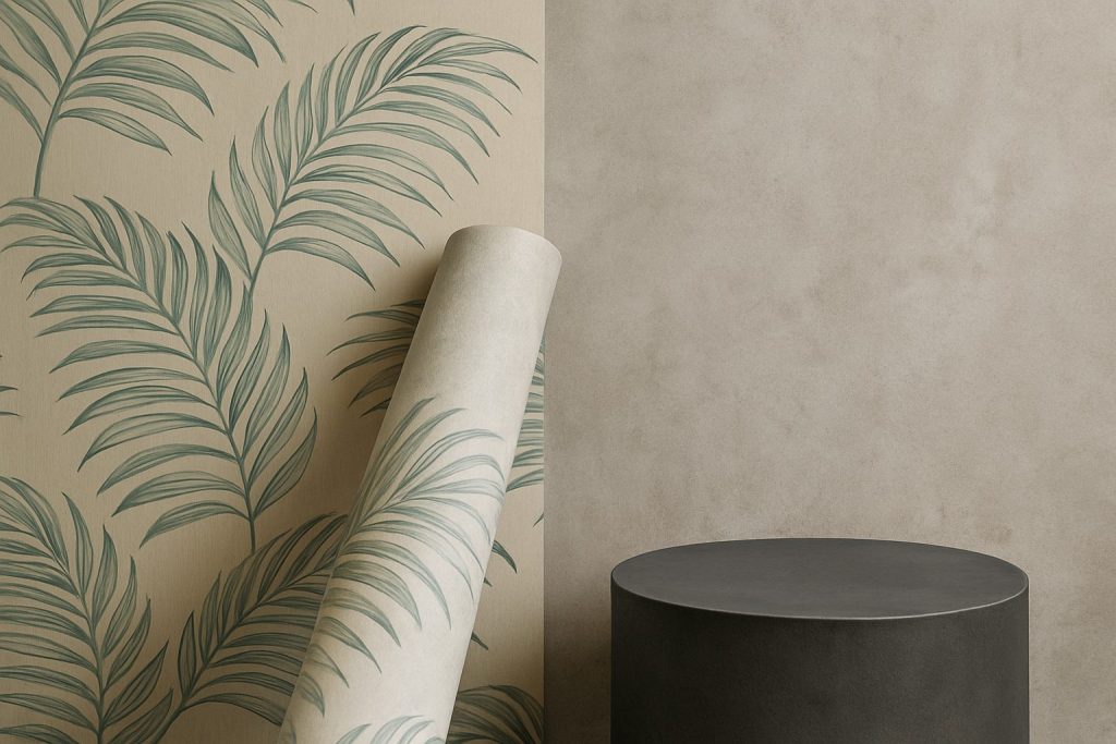 Gros plan sur motifs de feuilles dans un intérieur doux