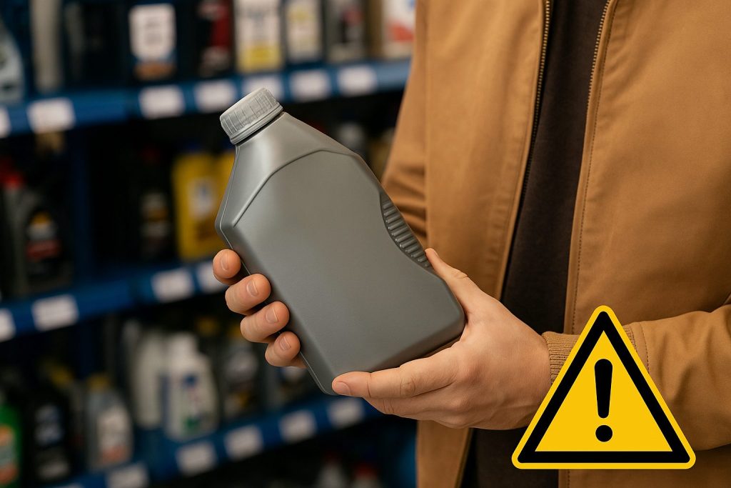 Client examinant un produit automobile dans un rayon d’un magasin spécialisé