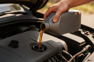 Changement d’huile moteur sur une voiture en Tunisie – étape d’entretien automobile simple et économique