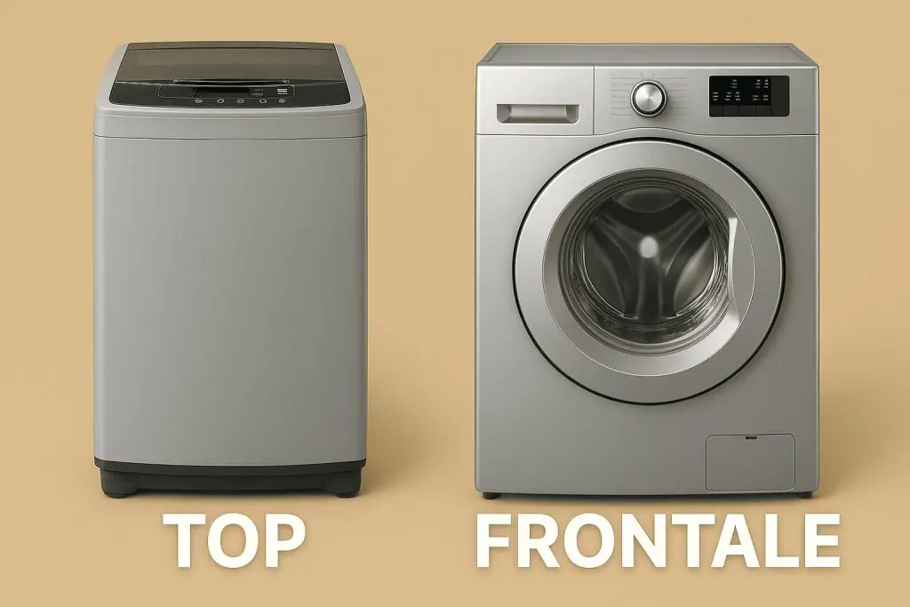 Comparatif visuel entre machine à laver top et frontale premium silver en Tunisie