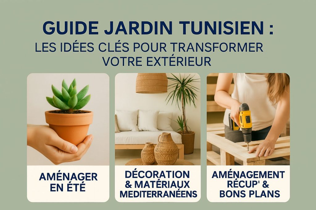 Inspiration pour aménager un jardin en Tunisie avec mobilier abordable, déco récup et astuces pour petit espace extérieur