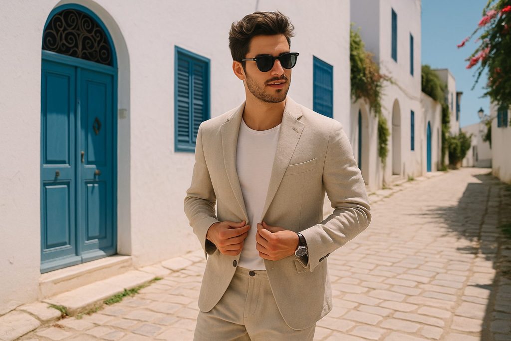 Portrait d’un homme dans une rue de Sidi Bou Saïd
