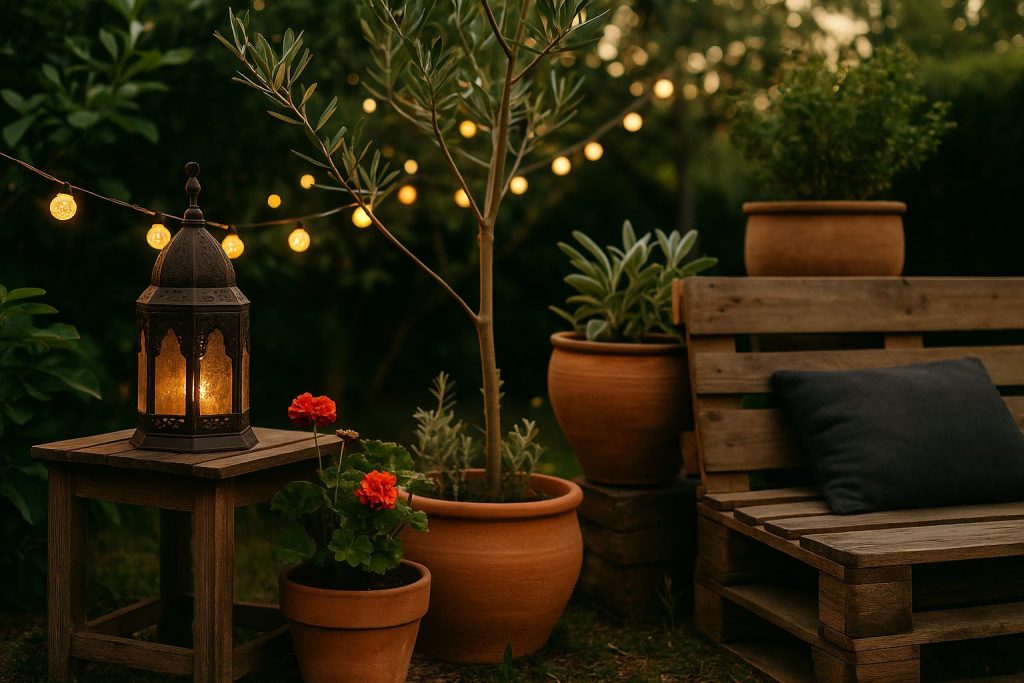 Sélection d’objets artisanaux et lumineux pour embellir un espace extérieur en été