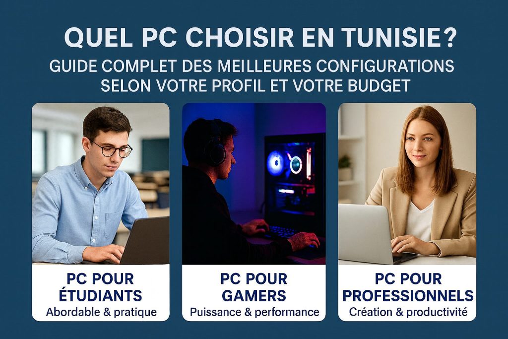 Quel PC choisir en Tunisie : guide complet avec PC pour étudiants, gamers et professionnels selon budget et profil