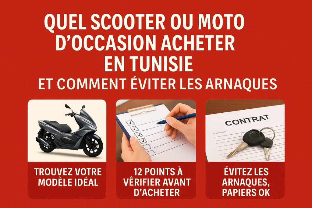 Guide pour acheter un scooter ou une moto d’occasion en Tunisie avec conseils, vérifications essentielles et astuces pour éviter les arnaques