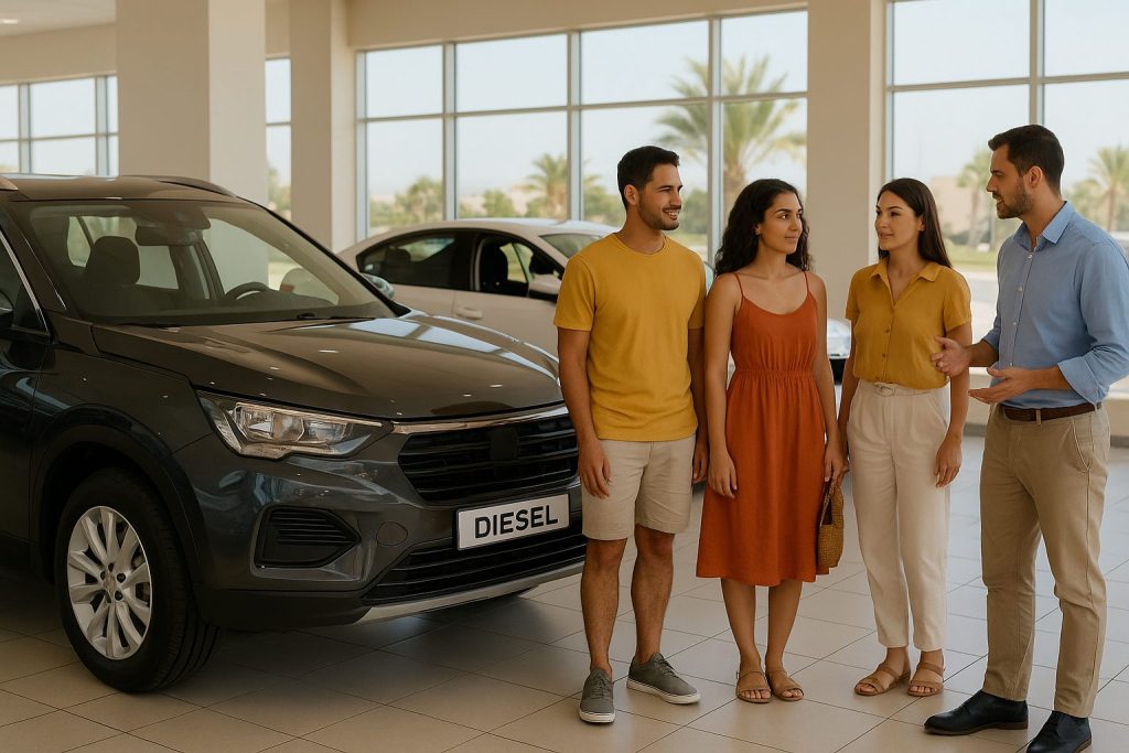 Acheteurs visitant un showroom tunisien pour acheter
