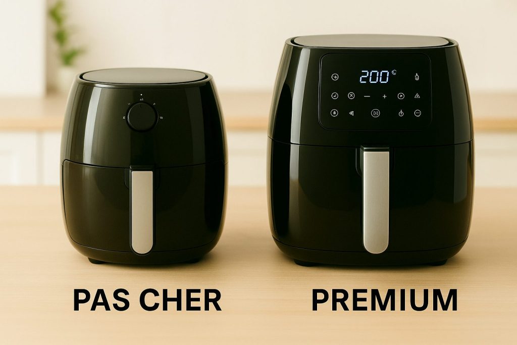 comparatif produit pas cher et modèle premium avec design simple et écran digital