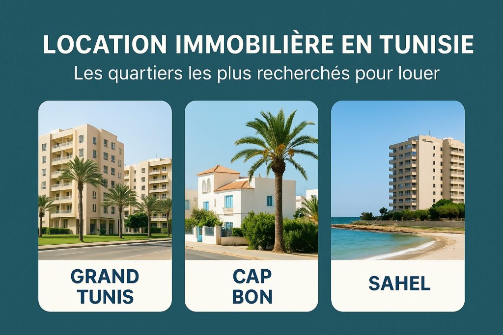 Les quartiers les plus recherchés pour louer en Tunisie : Grand Tunis, Cap Bon et Sahel 