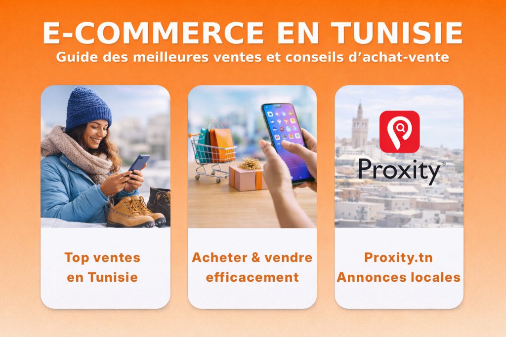 e-commerce en Tunisie : meilleures ventes, conseils pour acheter et vendre efficacement, et annonces locales sur Proxity.tn