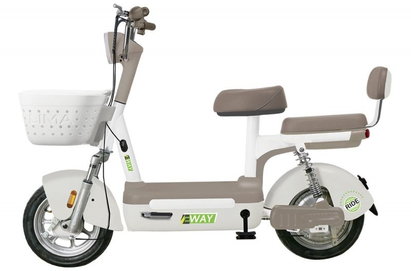 Deux-roues électrique compact avec panier avant pour usage urbain