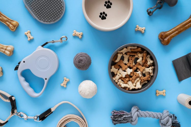 Accessoires pour chien en Tunisie – gamelles, os à mâcher, friandises, laisse et sacs hygiéniques
