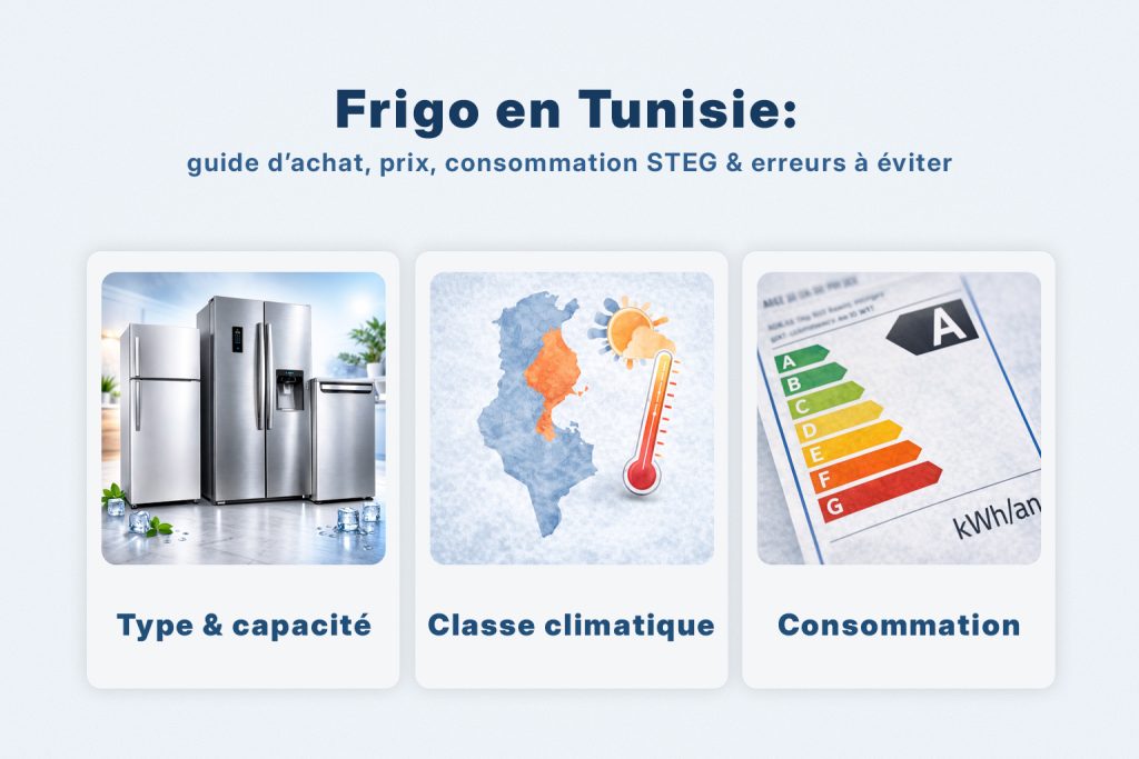 Guide frigo Tunisie : capacité, classe climatique et consommation STEG