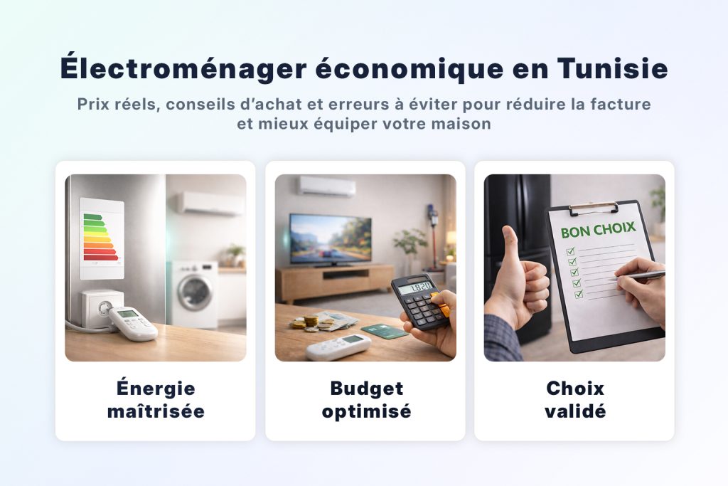 Électroménager économique en Tunisie : énergie maîtrisée, budget optimisé et choix validé pour réduire la facture d’électricité