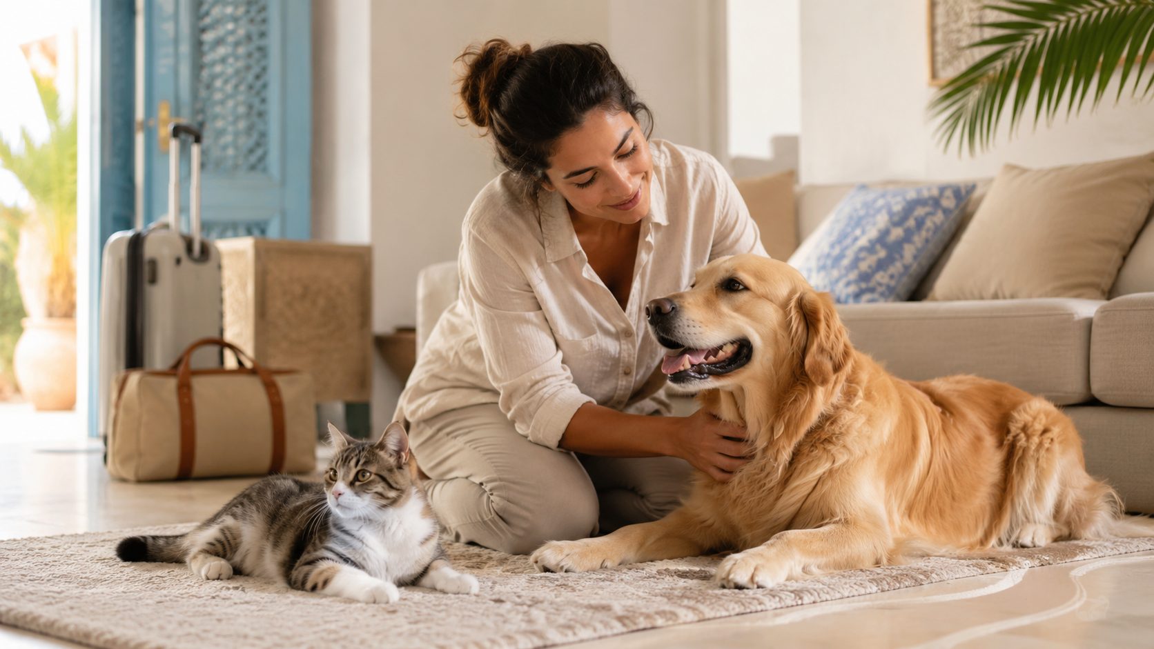Garde d’animaux en Tunisie pendant les vacances avec chien et chat à domicile