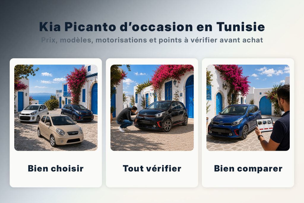 Guide d’achat Kia Picanto d’occasion en Tunisie avec trois étapes pour choisir, vérifier et comparer avant achat