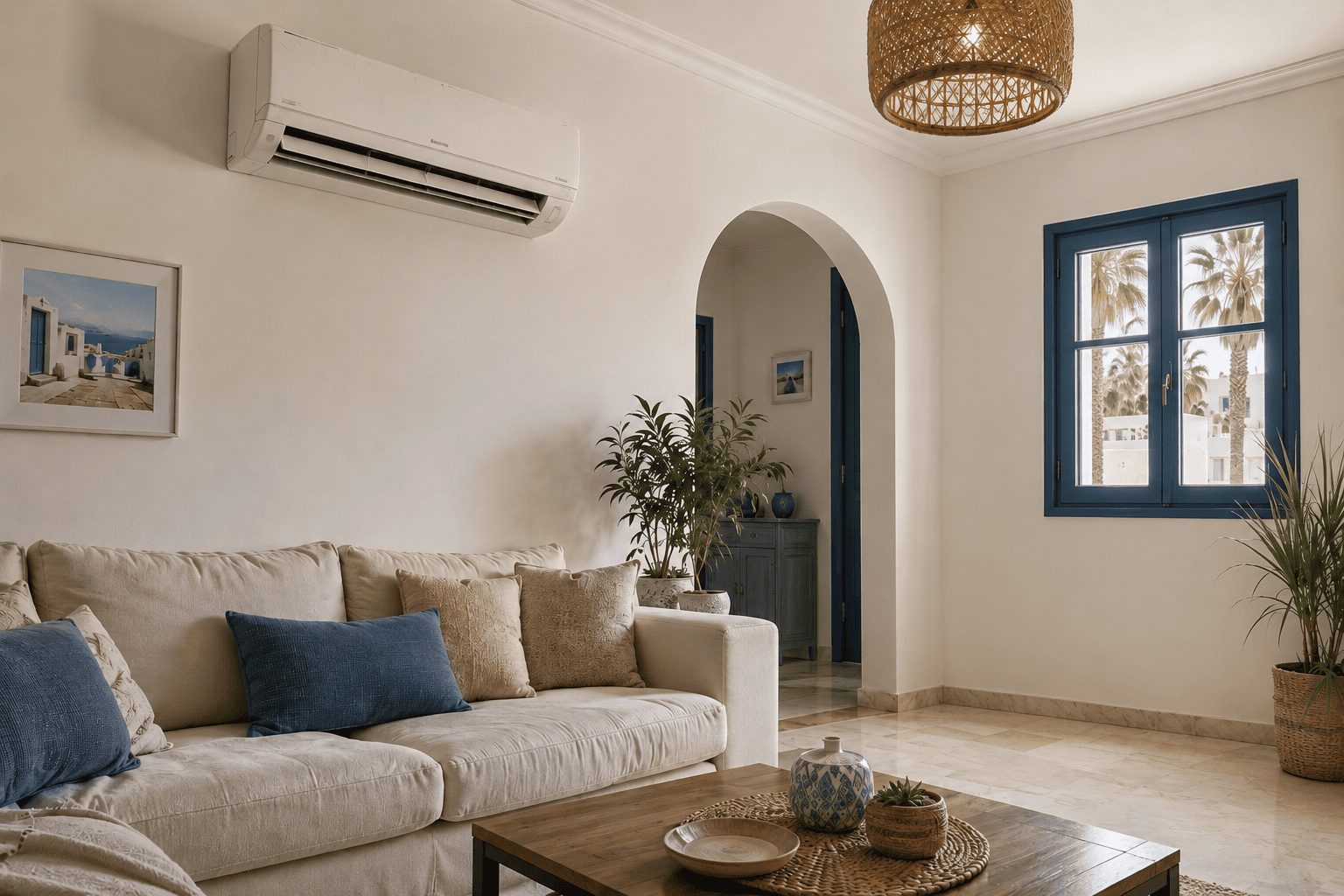 Climatiseur split d’occasion installé dans un salon en Tunisie pour illustrer les prix 2026