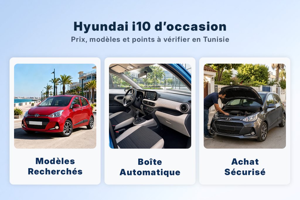 Hyundai i10 d’occasion en Tunisie avec prix modèles boîte automatique et points à vérifier
