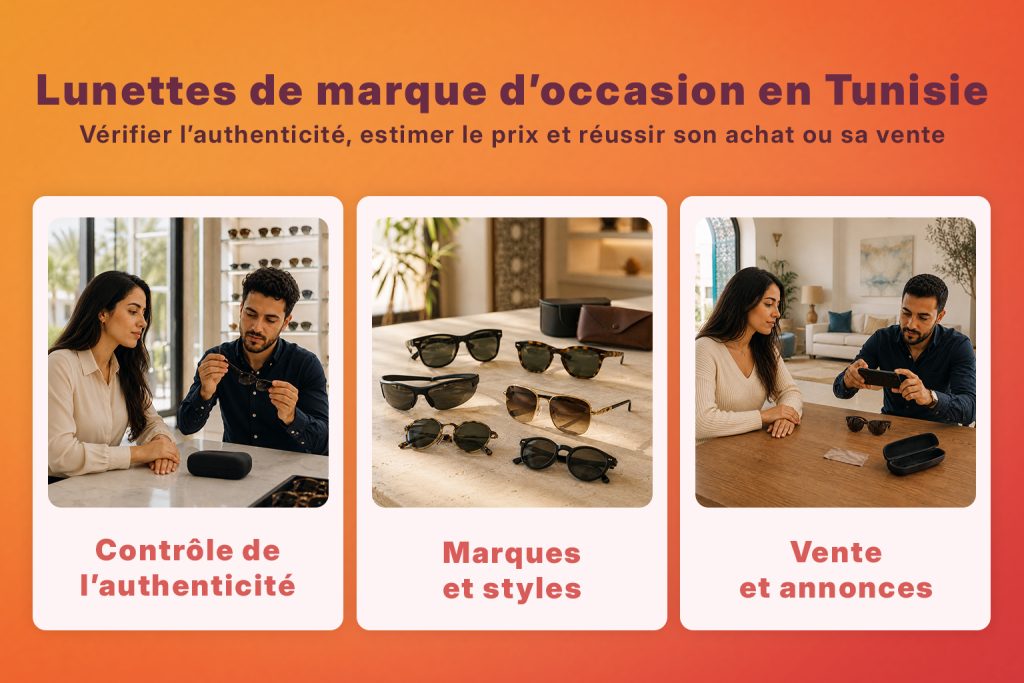 Lunettes de soleil de marque d’occasion en Tunisie : authenticité, styles et vente