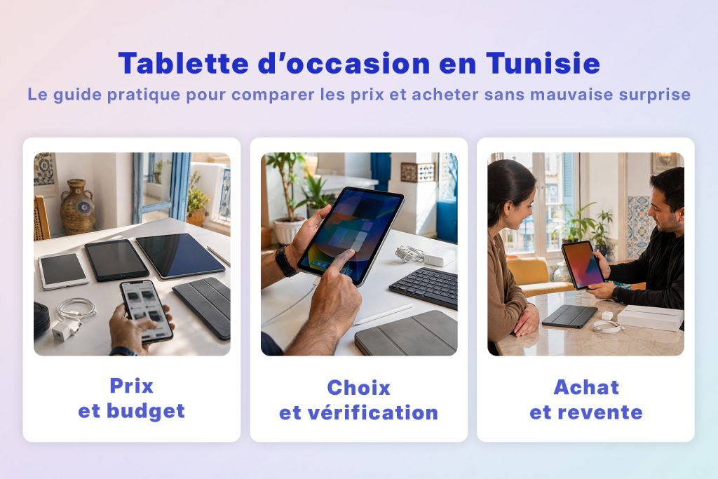 Guide tablette d’occasion en Tunisie avec prix, choix, vérification, achat et revente
