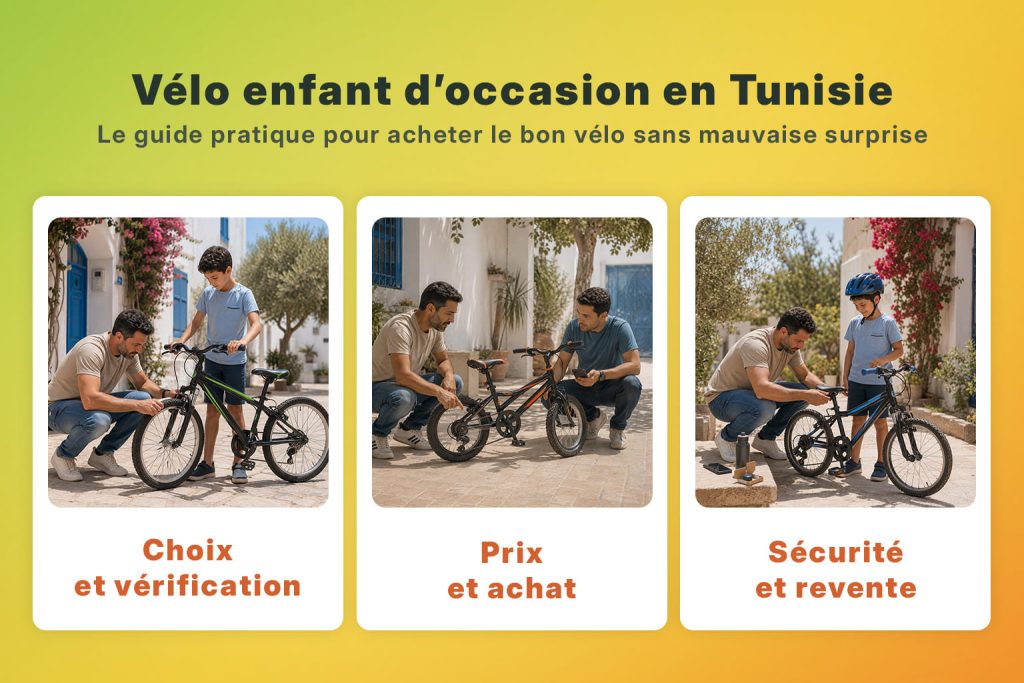 Vélo enfant d’occasion en Tunisie avec conseils de choix, vérification, achat et sécurité
