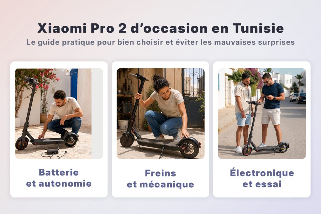 Guide Xiaomi Pro 2 d’occasion en Tunisie avec batterie, freins, mécanique et essai avant achat