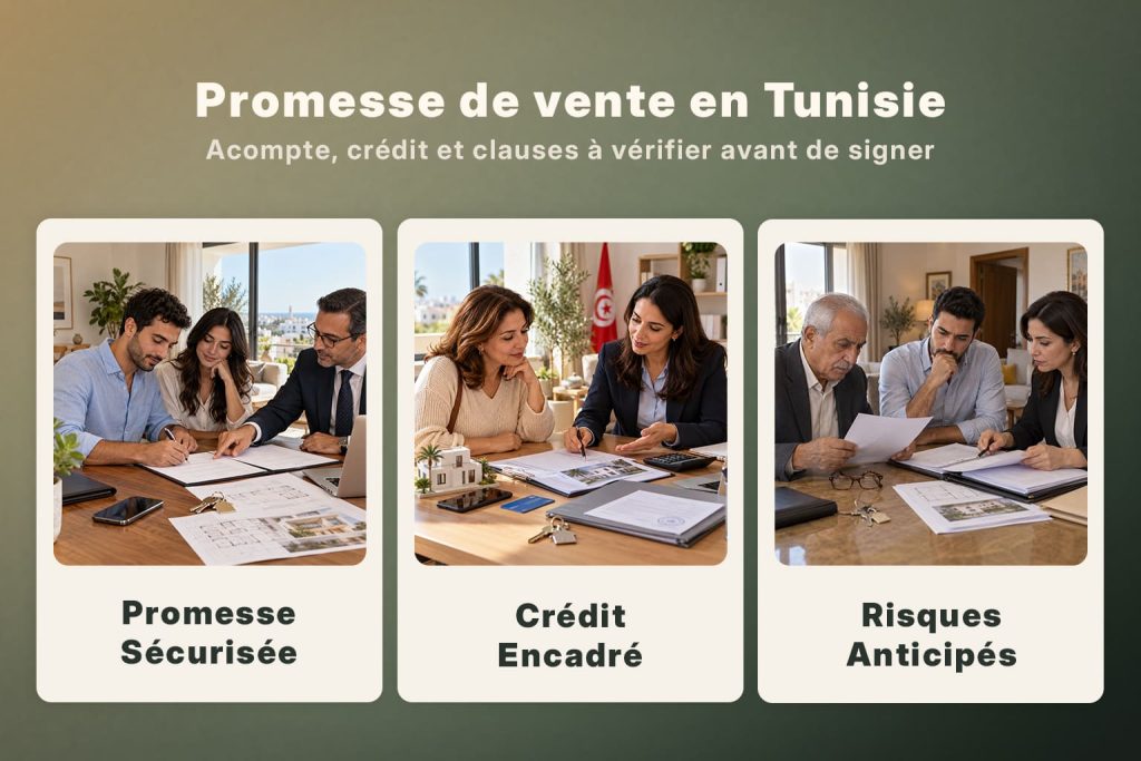 Promesse de vente immobilière en Tunisie avec acompte, crédit et risques à anticiper avant signature