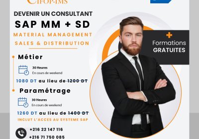 Formez-vous en tant que consultant SAP MM-SD avec notre programme complet : métier et paramétrage. Découvrez les opportunités de carrière sur Proxity.tn