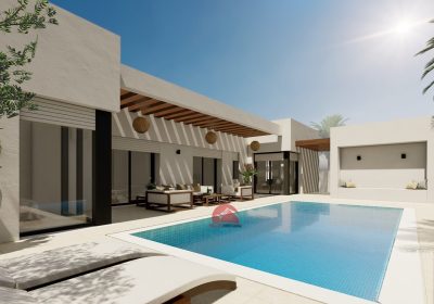 villa en u et piscine privée à houmt souk djerba - réf p653