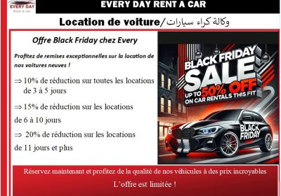 Offres Black Friday chez Every Day Rent a Car