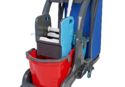 Chariot de Nettoyage Professionnel avec 2 Seaux et Sac à Poubelle