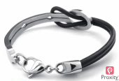 Bracelet Cuir et Acier Inoxydable (Homme/Femme)