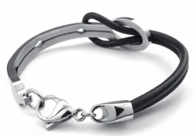 Bracelet Cuir et Acier Inoxydable (Homme/Femme)