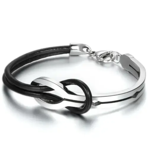 Bracelet-Cuir-Acier-Inoxydable-Homme-et-Femme-Ezzahra-35-DT