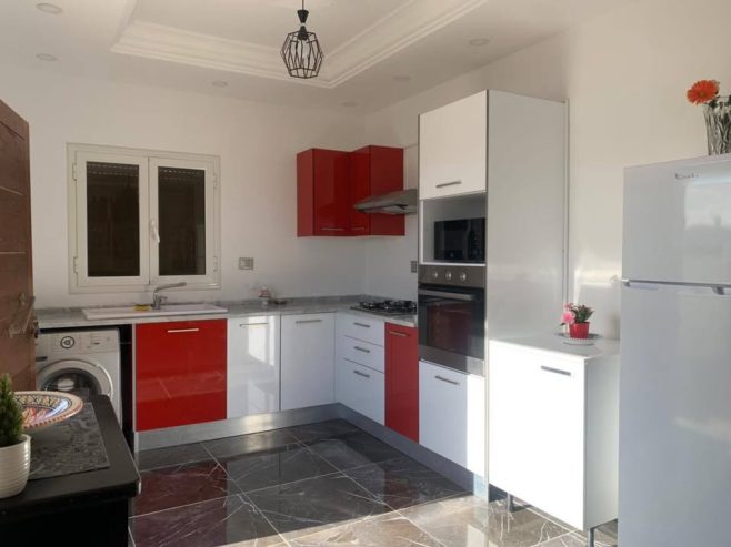 Cuisine-equipee-dans-villa-djerba-a-louer-ete-2025-pas-cher