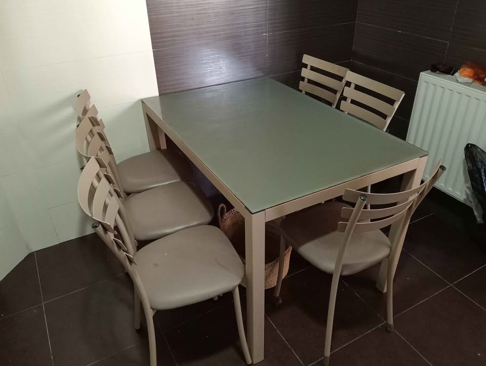 table-repas-verre-trempe-metal-la-soukra