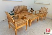 Ensemble mobilier bois artisanal 4 pièces
