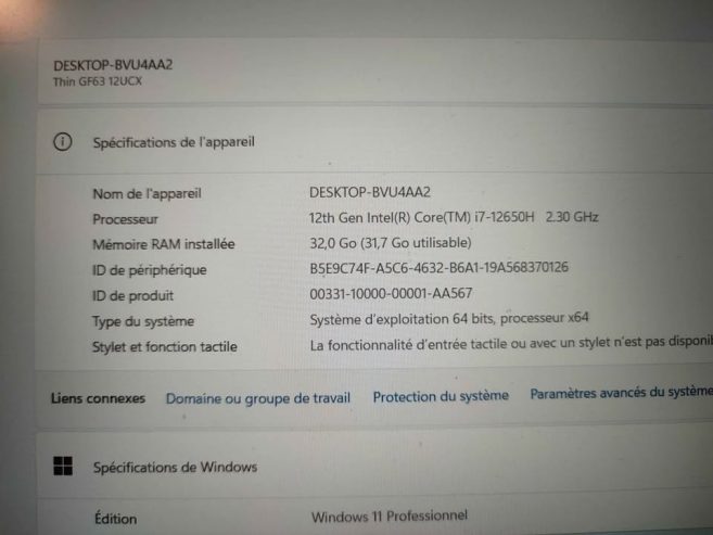 laptop-msi-gf63-thin-clavier-retroeclaire