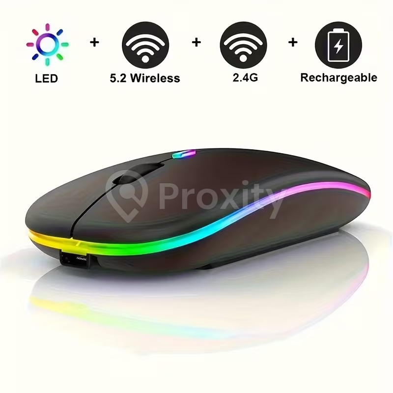 Souris sans fil rétroéclairée LED rechargeable