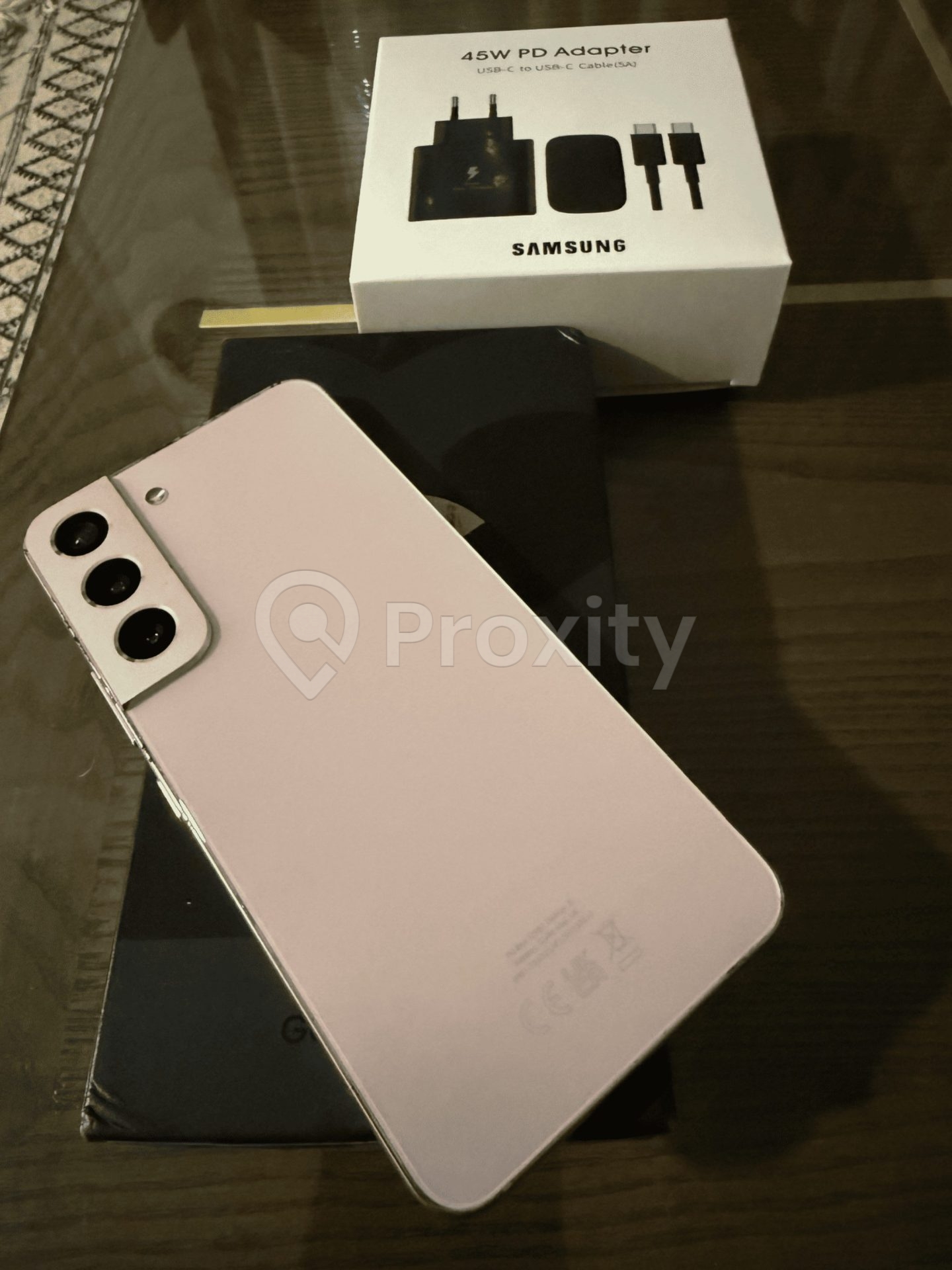 Samsung Galaxy S22 5G rose gold – chargeur + câble d'origine – El Aouina – 850 DT