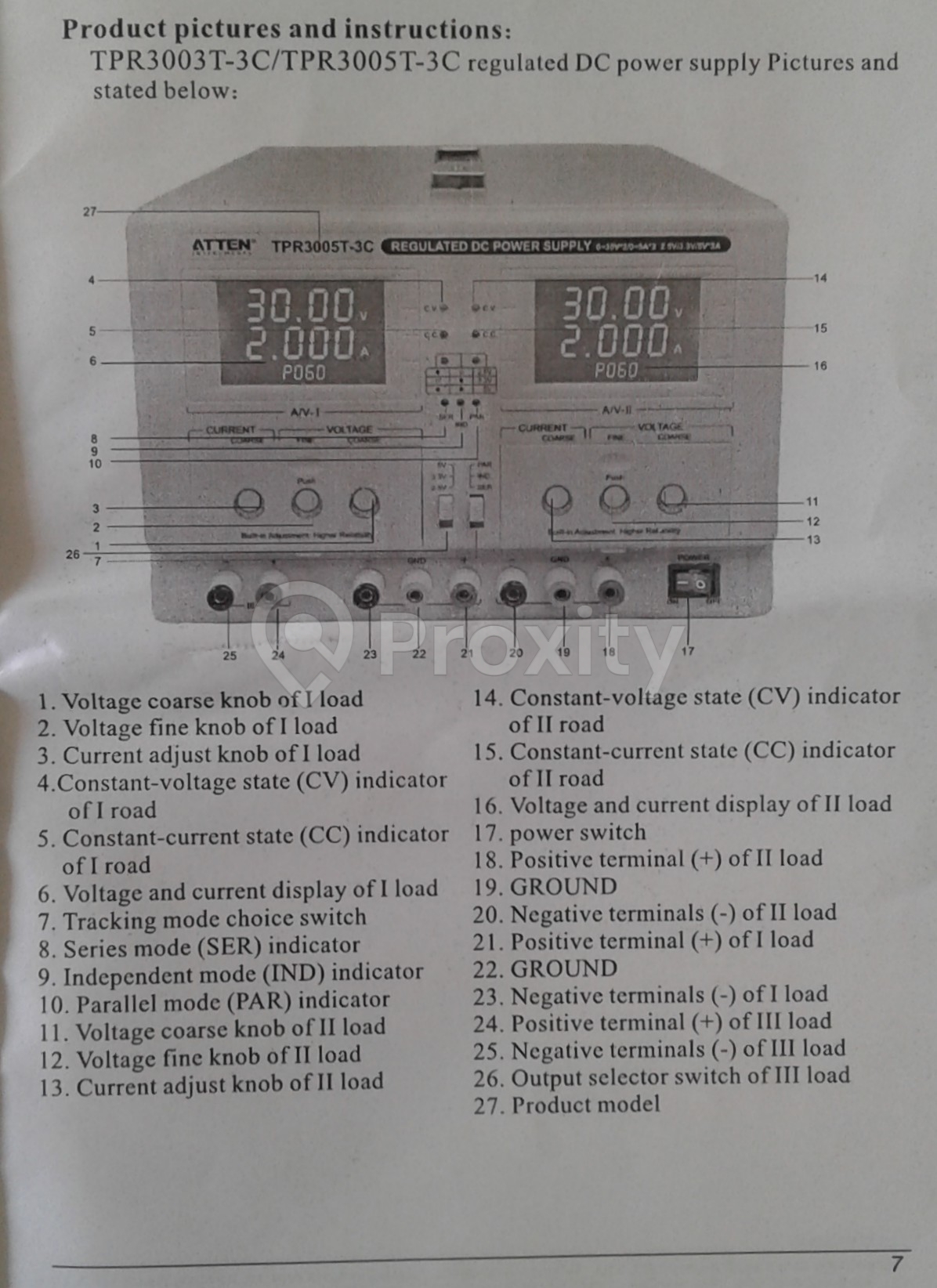 Alimentation stabilisée régulée ATTEN TPR3005T-3C