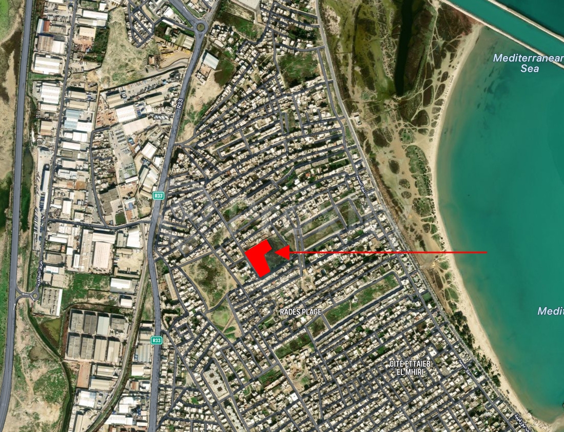 Terrains à vendre à Radès Plage de 150 à 190 m²