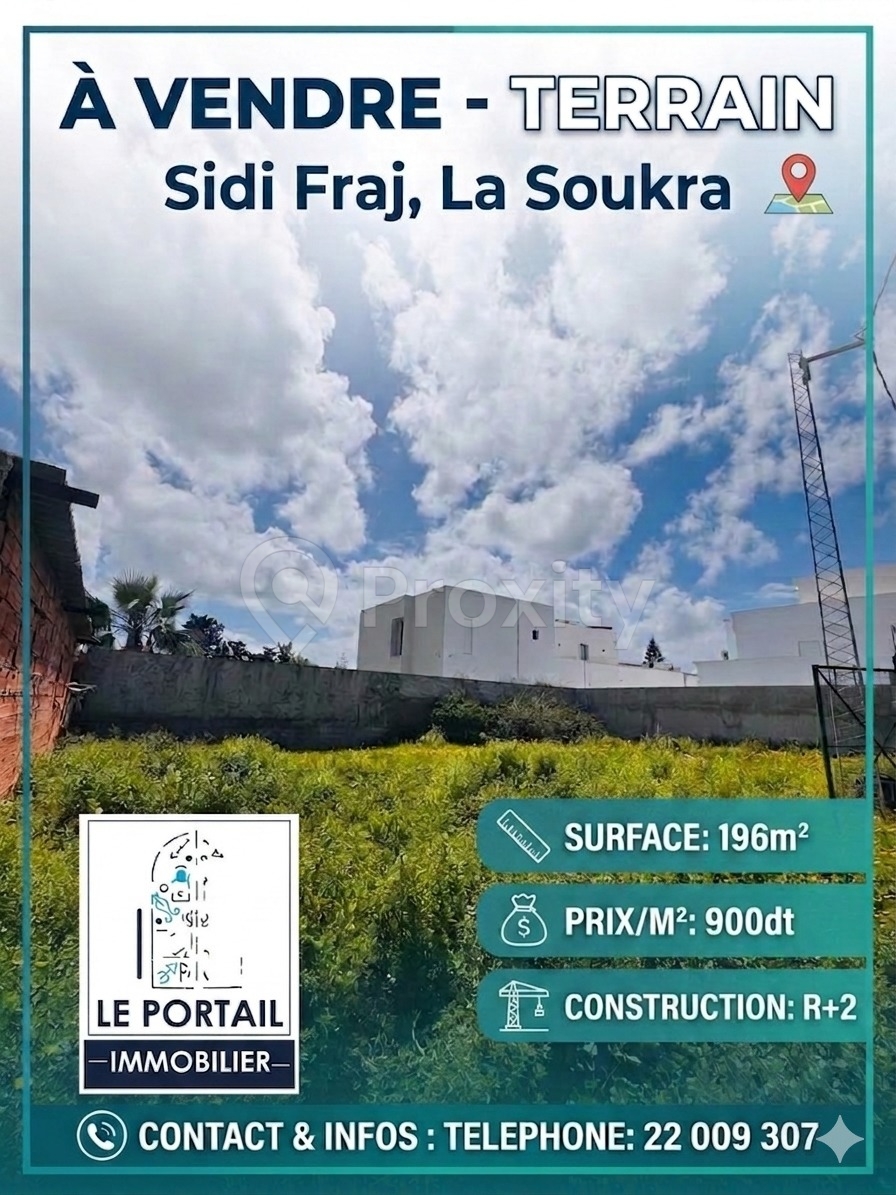 terrain à vendre sidi fraj