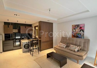 Appartement S+0 meublé à louer à La Nouvelle Soukra avec salon et cuisine américaine