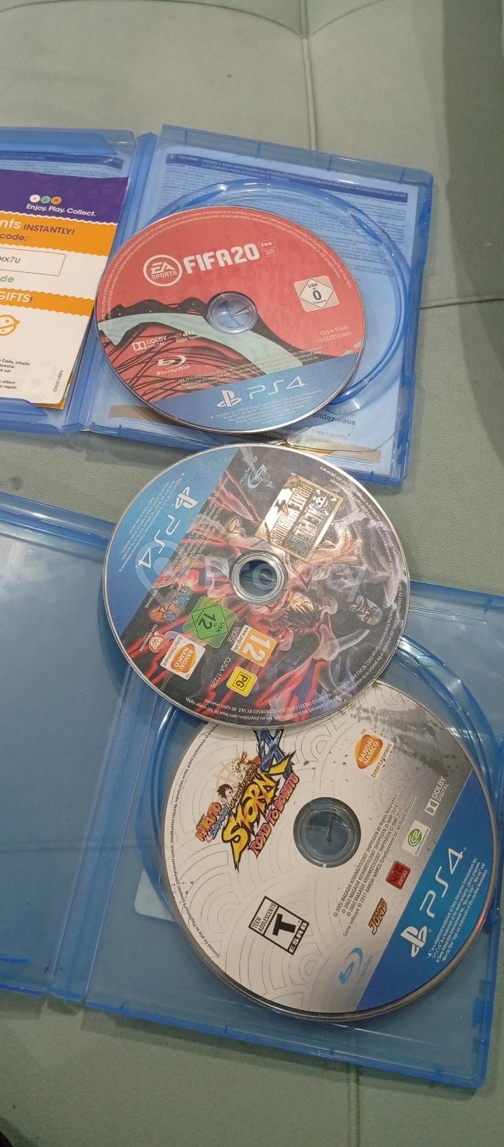 3 jeux PS4 FIFA 20, Naruto Storm 4 Road to Boruto et One Piece à Ouardanine