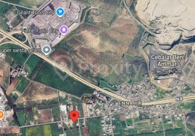 Localisation du terrain de 996 m² à vendre à Ennahli près de Géant Tunis City
