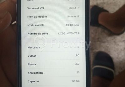 Informations de l’iPhone 11 64 Go d’occasion à Béja