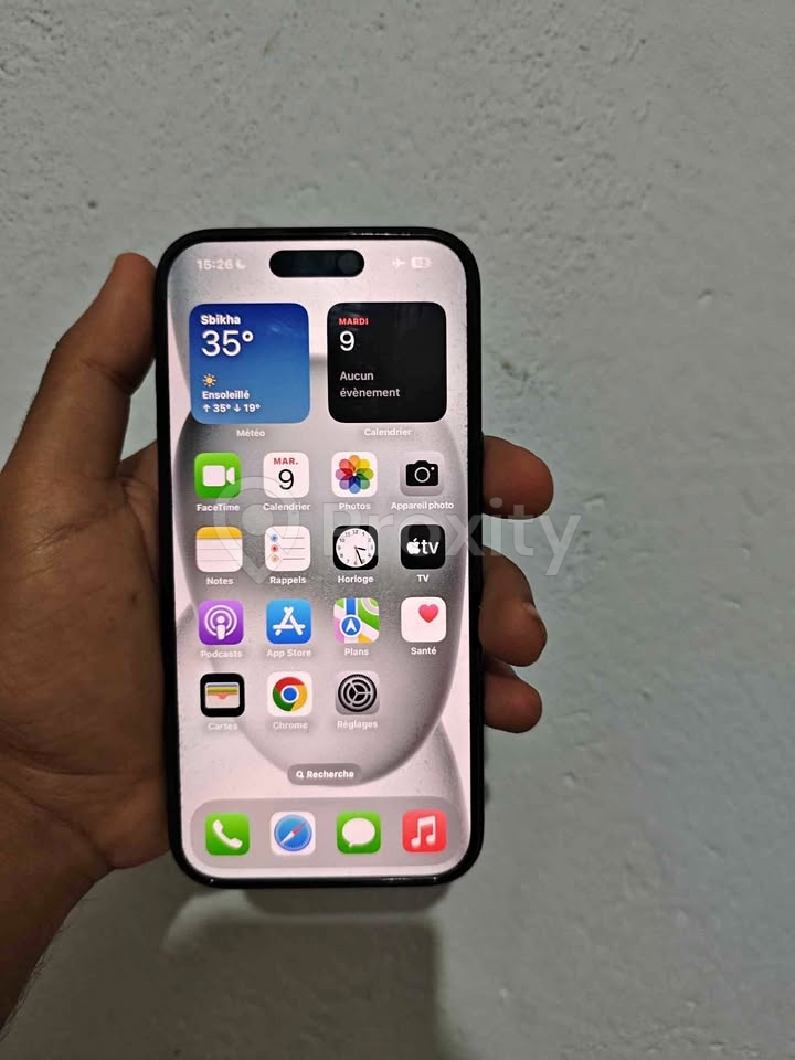 iPhone 15 256 Go bypass à Kairouan – 950 DT