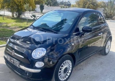 Fiat 500 noire année 2012 d’occasion à vendre à Ben Arous vue avant